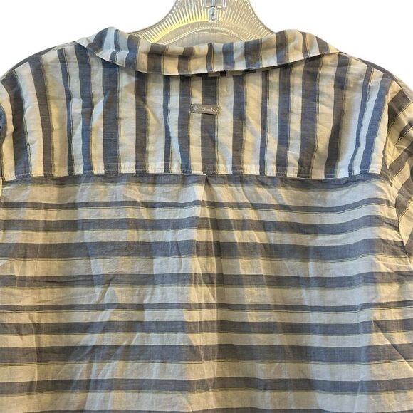 Columbia Women's XL Blue Striped Long Sleeve Button-Up Shirt Casual - Picture 9 of 11